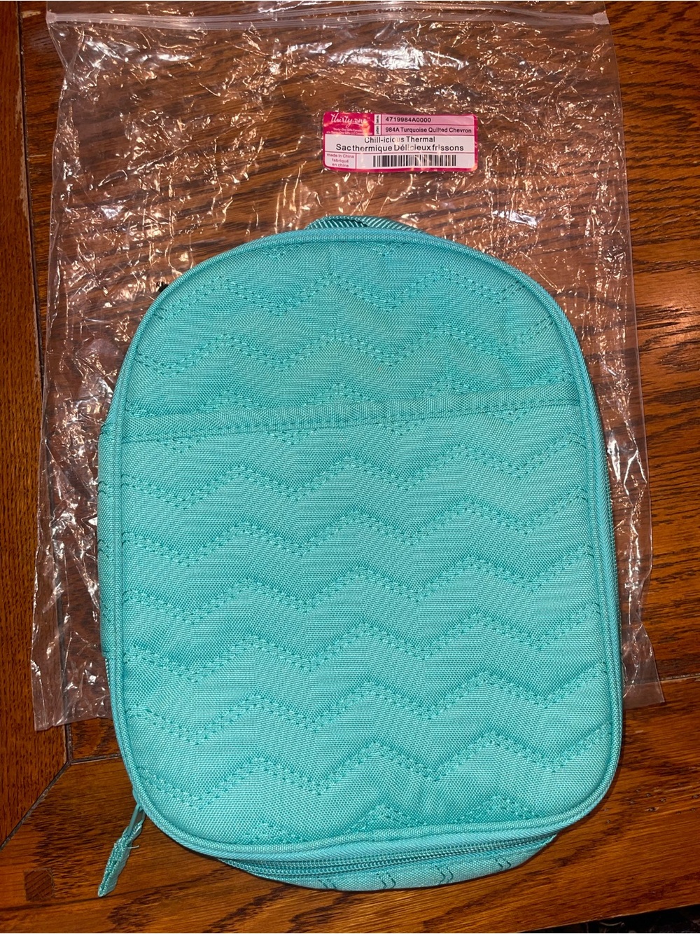 Thirty-One Thermal Bag - Turquoise Quilted Chevron